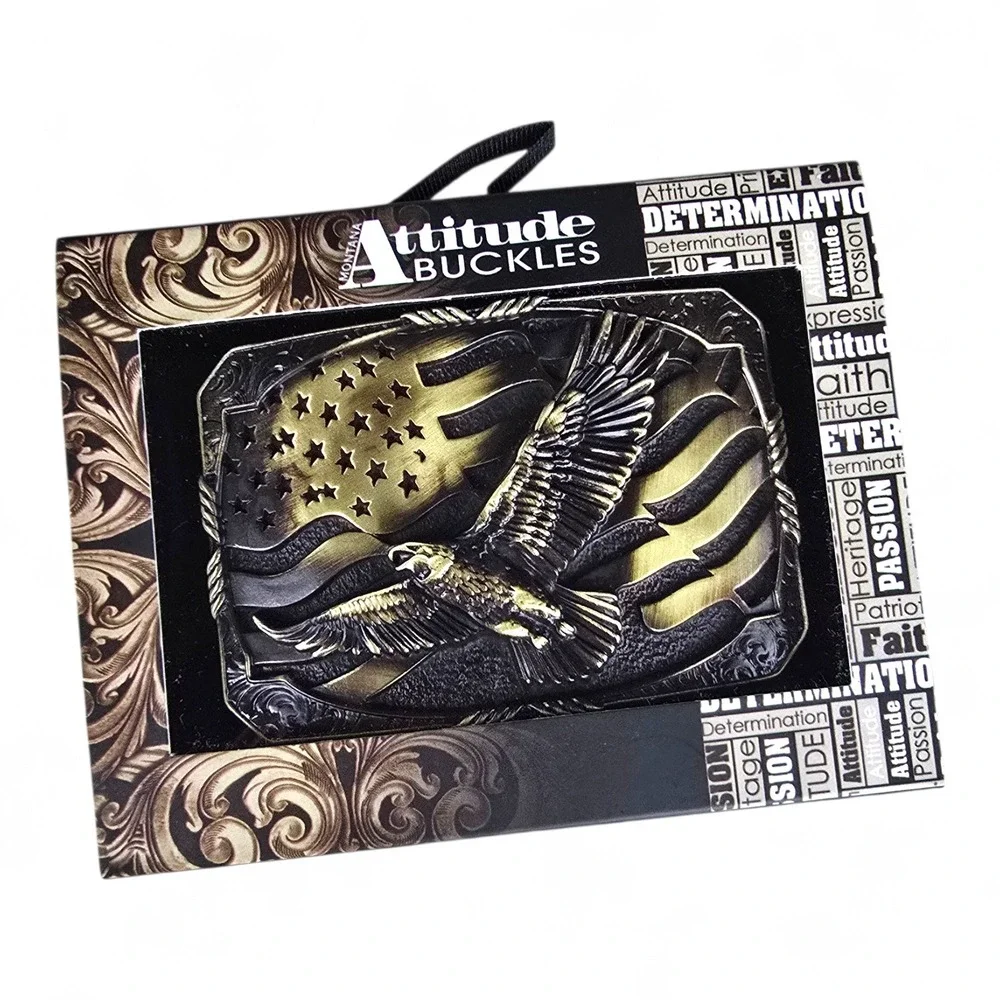 Montana‎ Silversmiths Forever Free Heritage Attitude Belt Buckle NEW